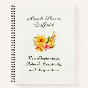 March Birth Month Flower Daffodil Birth Gift Notebook