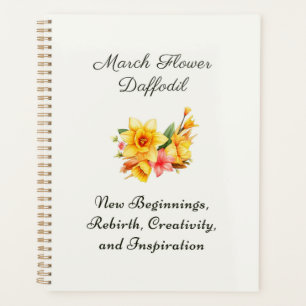 March Birth Month Flower Daffodil Birth Gift     Planner