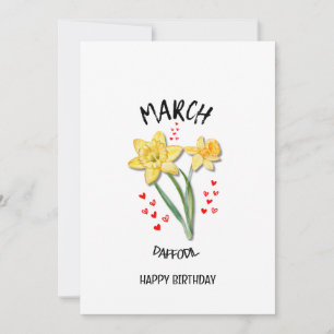 MARCH Birth Month Flower DAFFODIL Birthday Card