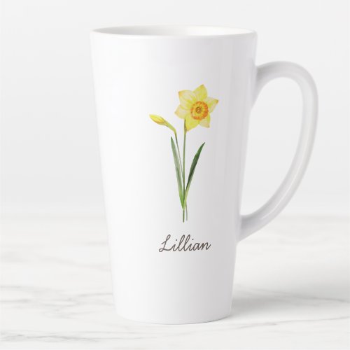 March Birth Month Flower Daffodil Latte Mug