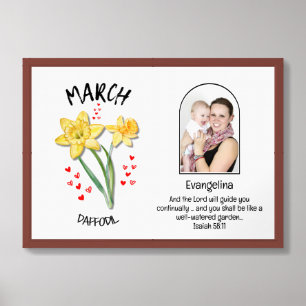 MARCH Birth Month Flower NAME PHOTO Christian Framed Art