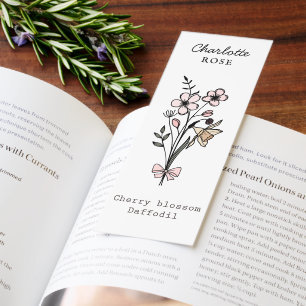 March Birth Month Flower Personalized Bookmarks