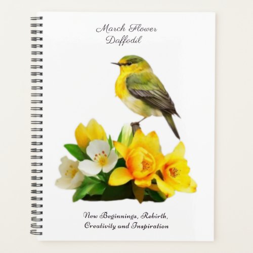 March Birth Month Flower Vibrant Birthday Gift Planner