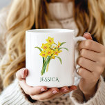 March Birth Month Flower Yellow Daffodil Coffee Mug<br><div class="desc">Customized coffee mugs make excellent gifts for yourself or others! The flower of the month design is perfect for birthday or bridesmaid gifts. March's birth flower is the yellow daffodil, which symbolizes new beginnings, rebirth, hope, and fresh insight due to its early spring blooming period. To personalize your mug, simply...</div>