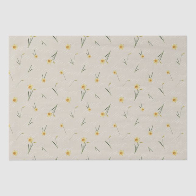 March Birth Month Flower Yellow Daffodil  Tissue Paper (Front)