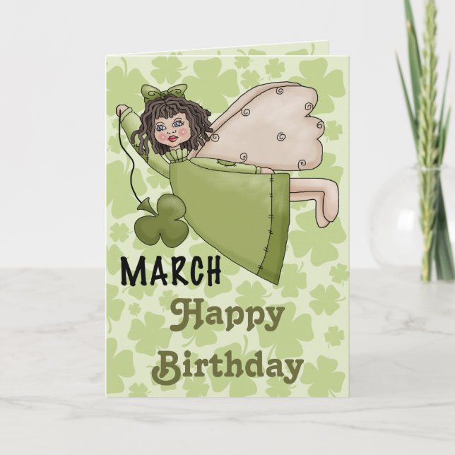 March Birthday Angel Card (Front)