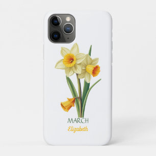 March Birthday Daffodil Birth Flower Personalized iPhone 11 Pro Case