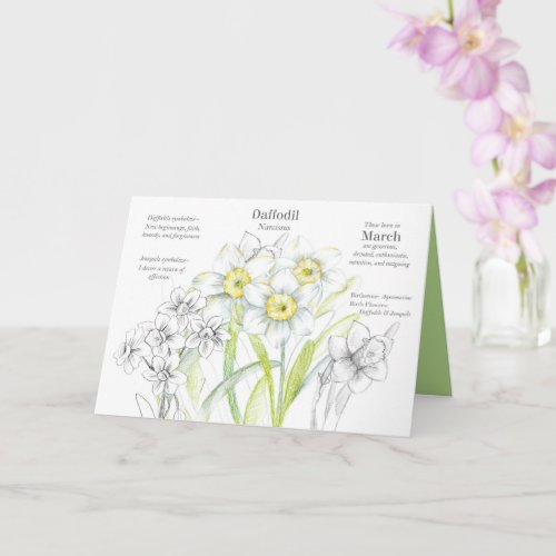 March Birthday Daffodil Birth Month Flower Card