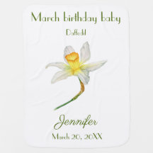 March birthday daffodil flower Baby Blanket