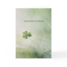 March Birthday Remembrance Shamrock Card