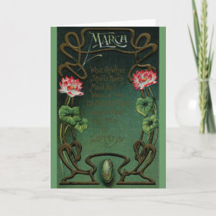 March Birthday with Lotus & Bloodstone Card