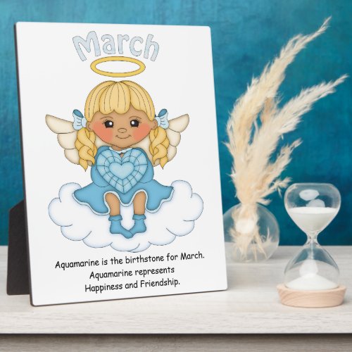 March Birthstone Angel Blonde Plaque