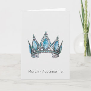 March Birthstone Aquamarine Birthday Card