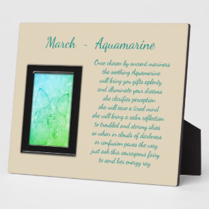 March Birthstone Aquamarine Plaque