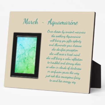 March Birthstone Aquamarine Plaque