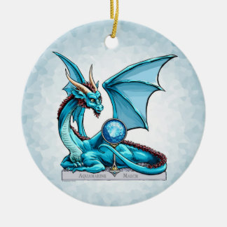 March Birthstone Dragon: Aquamarine Ornament