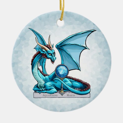 March Birthstone Dragon Aquamarine Ornament