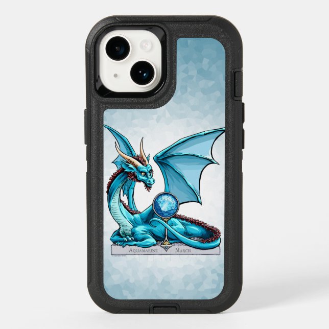 March Birthstone Dragon: Aquamarine Otterbox Case (Back)