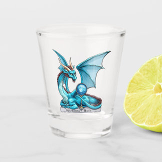 March Birthstone Dragon: Aquamarine Shot Glass