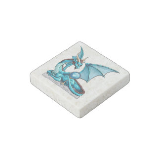March Birthstone Dragon: Aquamarine Stone Magnet