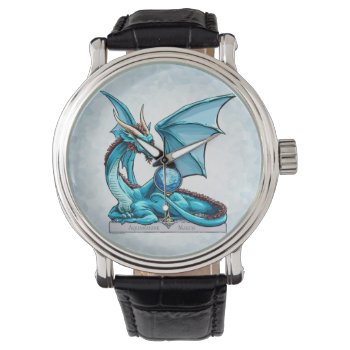 March Birthstone Dragon: Aquamarine Watch by critterwings at Zazzle