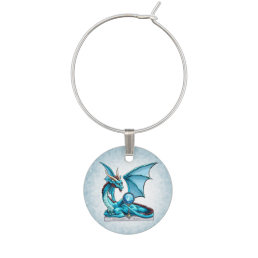 March Birthstone Dragon: Aquamarine Wine Charm