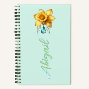 March Bloom Personalized Keepsake  Notebook