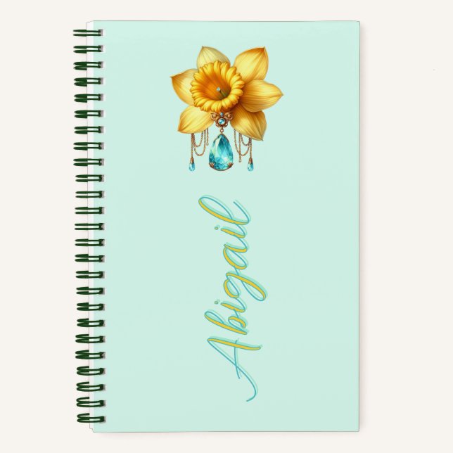 March Bloom Personalized Keepsake  Notebook (Front)