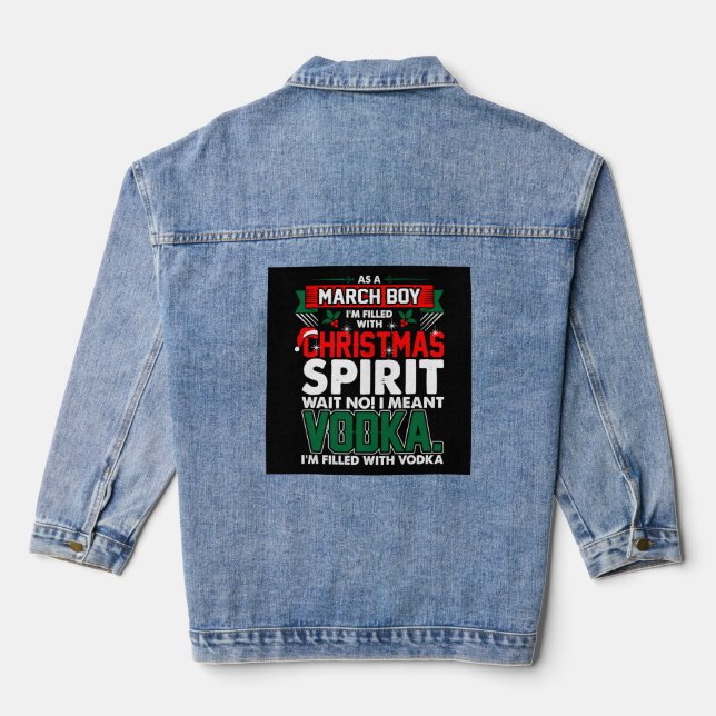 March Boy Christmas Spirit Denim Jacket (Back)