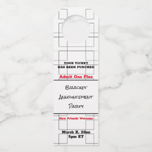 March Bracket Basketball Announcement Party Bottle Hanger Tag