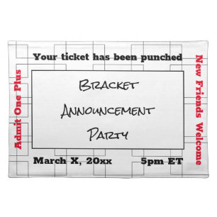March Bracket Basketball Announcement Party Cloth Placemat