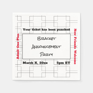 March Bracket Basketball Announcement Party Napkins
