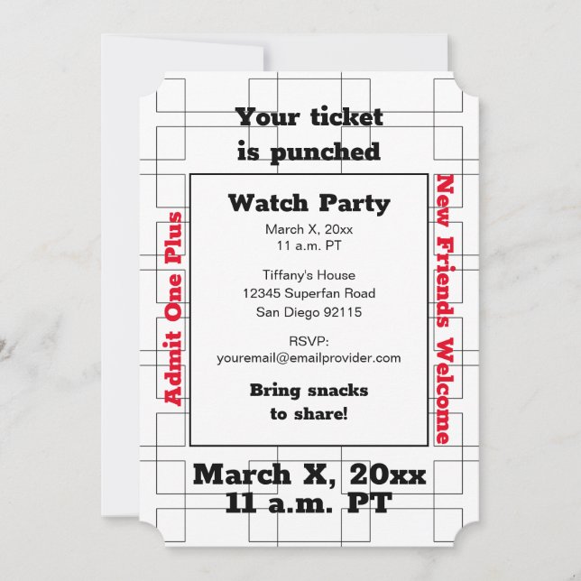 March Bracket Basketball Watch Party Invitation (Front)