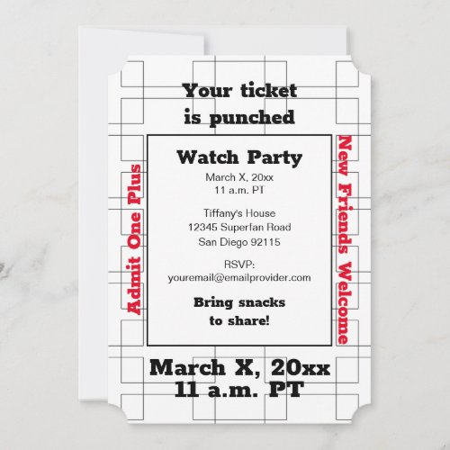 March Bracket Basketball Watch Party Invitation