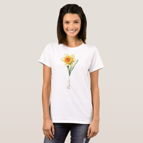 March Daffodil Birth Month Flower T_Shirt