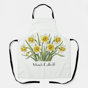 March Daffodil Flowers  Apron