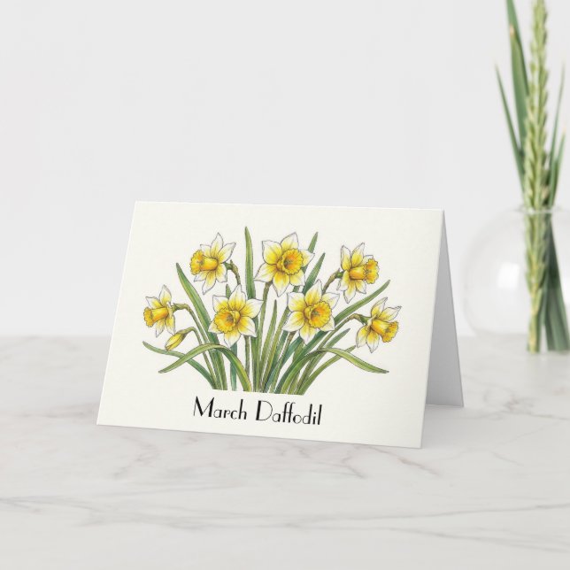 March Daffodil Greeting Card (Front)