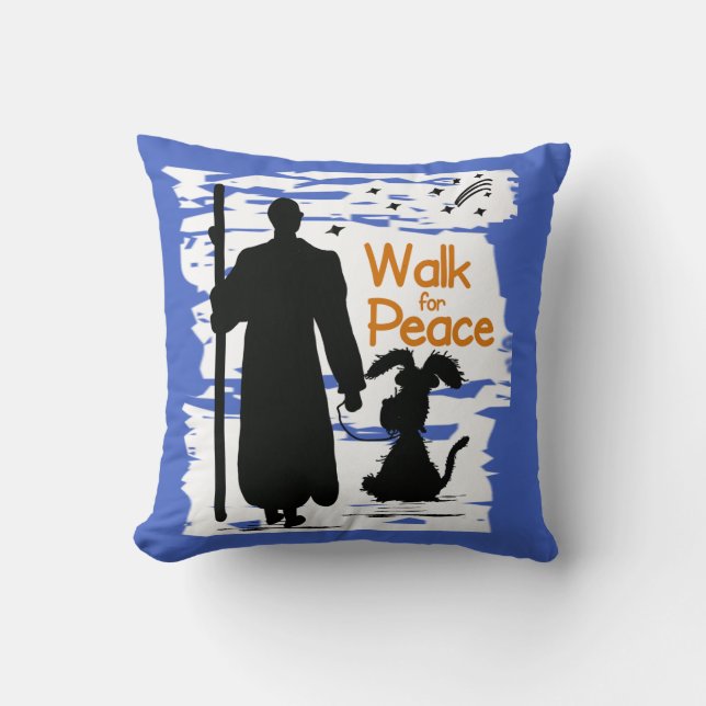 March for Peace Vintage  Throw Pillow (Front)