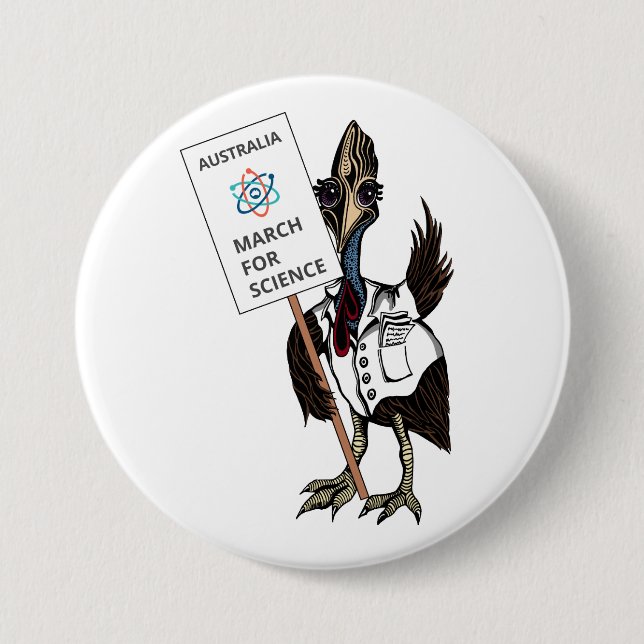 March for Science Australia - Cassowary - Pinback Button (Front)