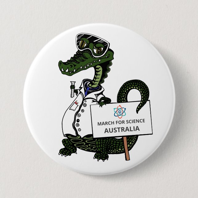 March for Science Australia - Crocodile - Pinback Button (Front)