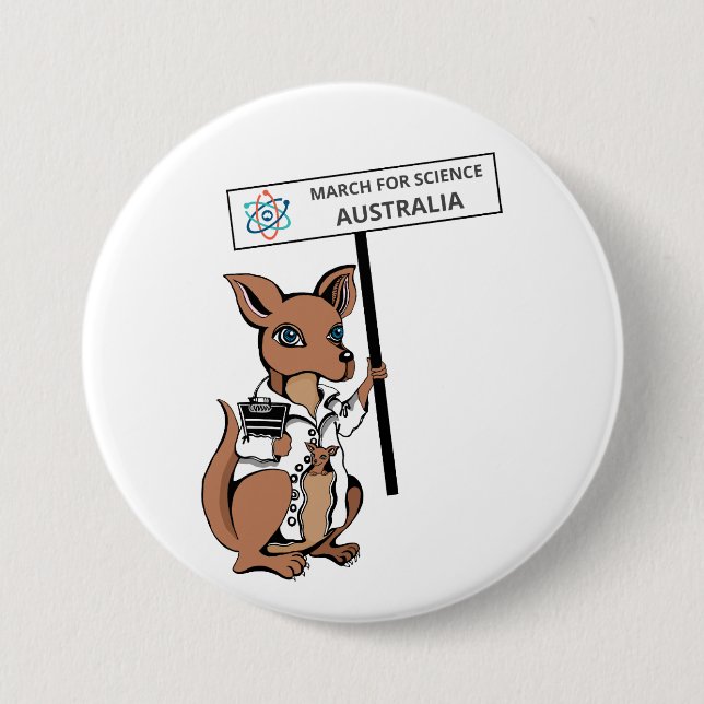March for Science Australia - Kangaroo - Button (Front)