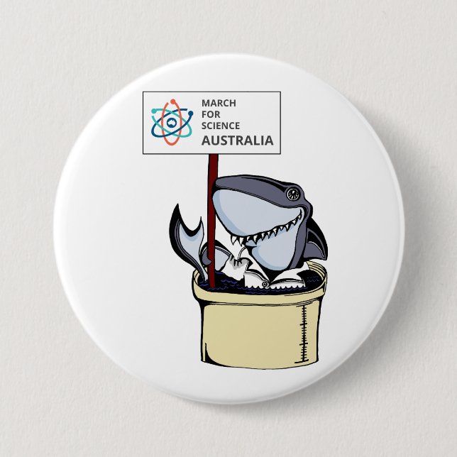 March for Science Australia - Shark - Button (Front)