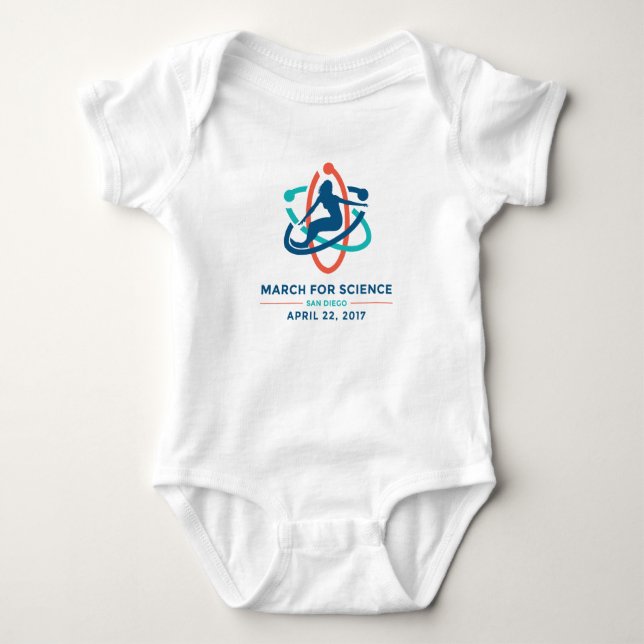 March For Science: San Diego - Baby White Romper (Front)