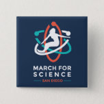March For Science: San Diego - Navy Square Button at Zazzle