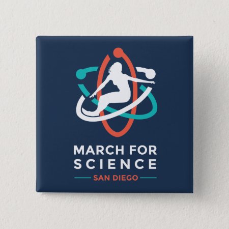 March For Science: San Diego - Navy Square Button