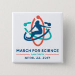 March For Science: San Diego - White Square Button at Zazzle