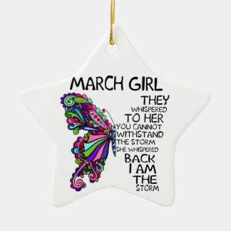 March Girl She Whispered Back I Am Storm Butterfly Ceramic Ornament