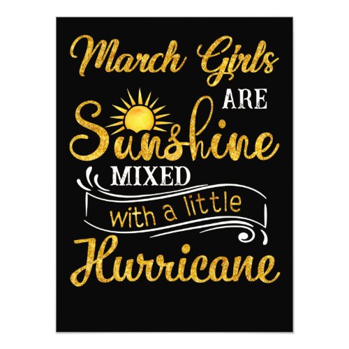 March Girls Are Sunshine Mixed Little Hurricane Photo Print