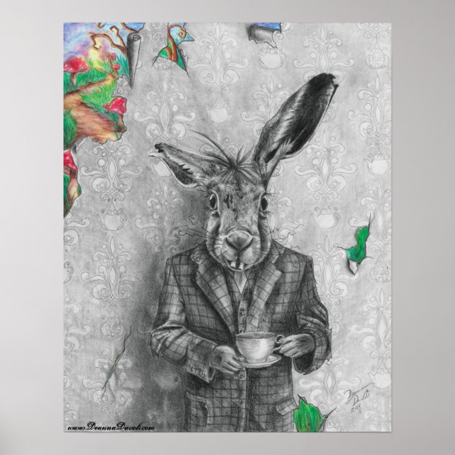 March Hare Poster Alice in Wonderland Poster (Front)