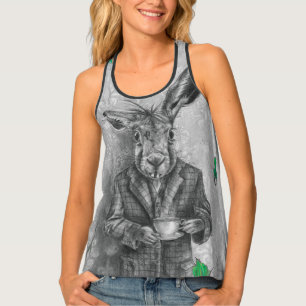 March Hare Racerback Tank Top Alice in Wonderland